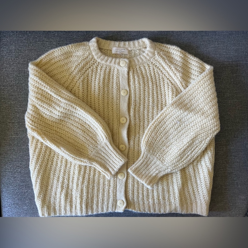 Sézane Emile Cardigan, M, Pale Yellow